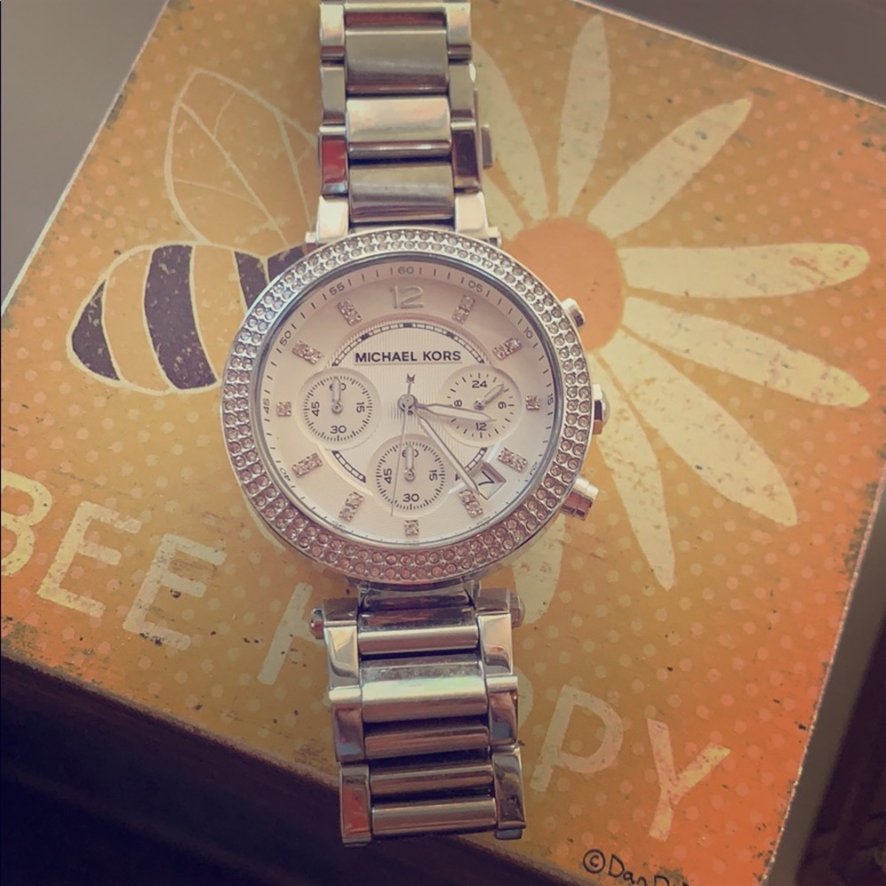 MK silver watch!